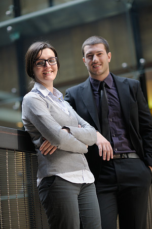 business woman and business man